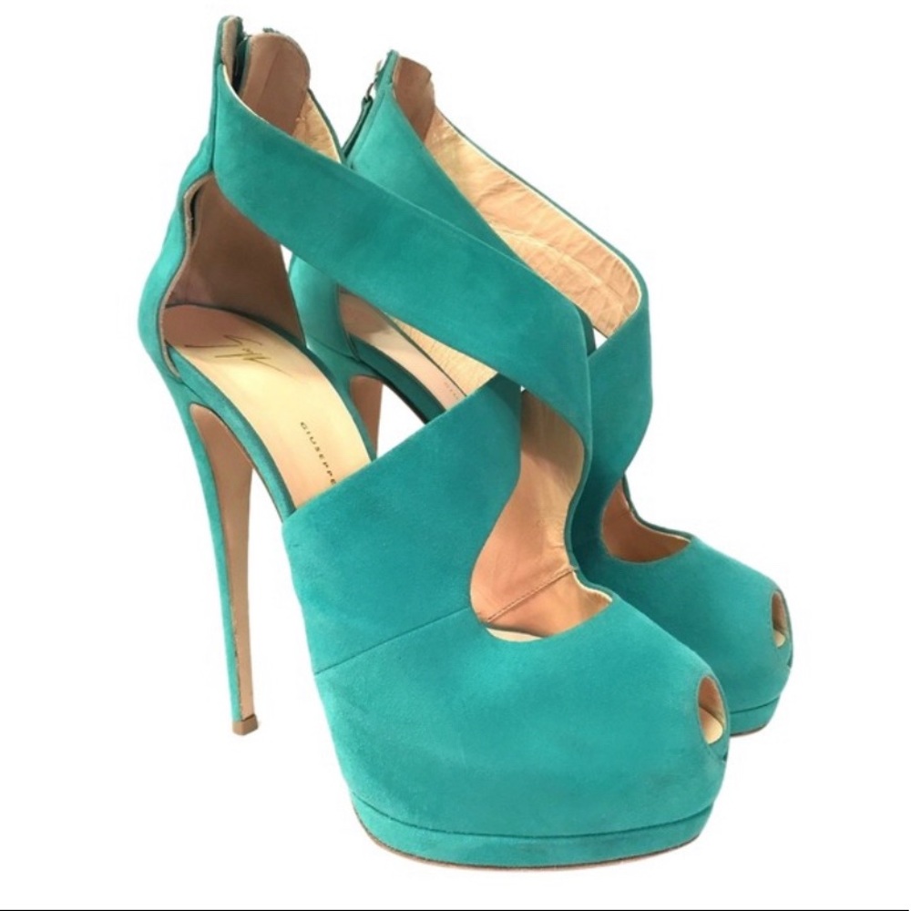 Giuseppe Zanotti Sharon 105 Turquoise Heel sz 39